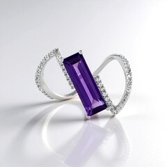 Bague en argent et Améthyste de Zambie (de Melo Essence)