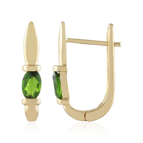 Boucles d'oreilles en argent et Diopside de Russie