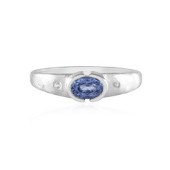 Unheated Ceylon Blue Sapphire Silver Ring