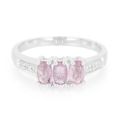 Nicht erhitzter Purpurfarbener Ceylon-Saphir-Silberring