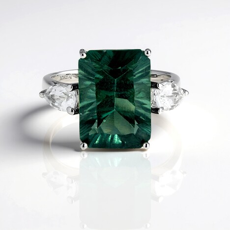 Anello in argento con Fluorite Verde
