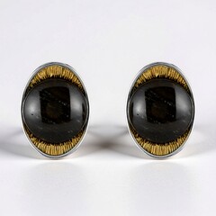 Orecchini in argento con Legno Fossile