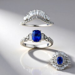 Anello in oro con Zaffiro Ceylon Blu