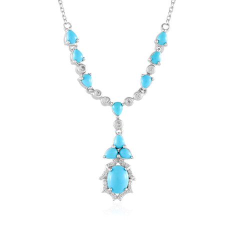 Zilveren halsketting met een Sleeping Beauty Turkoois (Faszination Türkis)