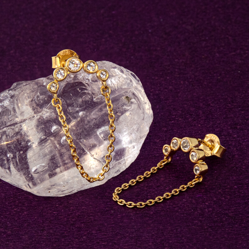 Pendientes en plata con Topacio blanco