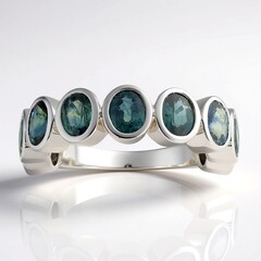 Anello in argento con Zaffiro Petrolio