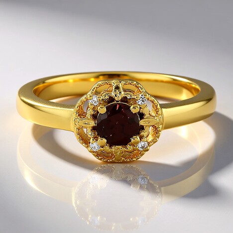 Anello in argento con Zircone Lampone