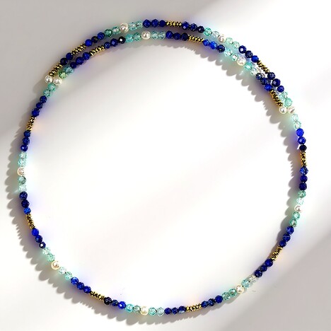 Collana rigida in acciaio con Lapislazzuli (Riya)