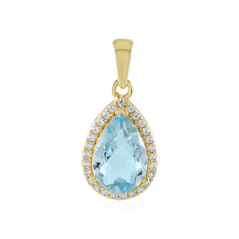 Colgante en plata con Topacio azul cielo