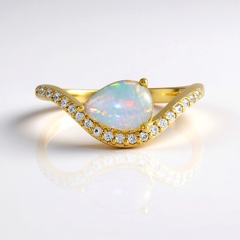 Bague en argent et Opale Welo