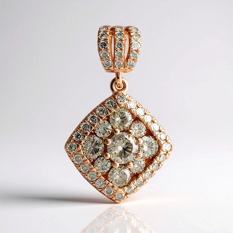 Ciondolo in oro con Diamante Rose de France VS1 di Argyle (Annette)