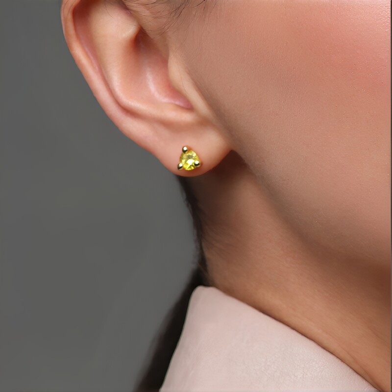 Gelber I3 Brillant-Silberohrringe