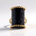 Anello in argento con Legno di Palma pietrificato Jambi (Bali Barong)