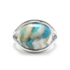Turquoise Mosaic Silver Ring