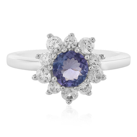 Anillo en plata con Tanzanita multicolor