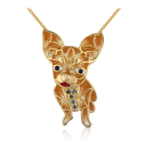 Collana in argento con Topazio Blu Londra