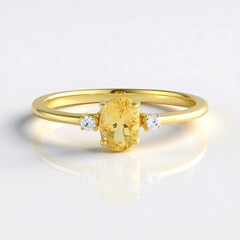Anello in argento con Berillo Giallo