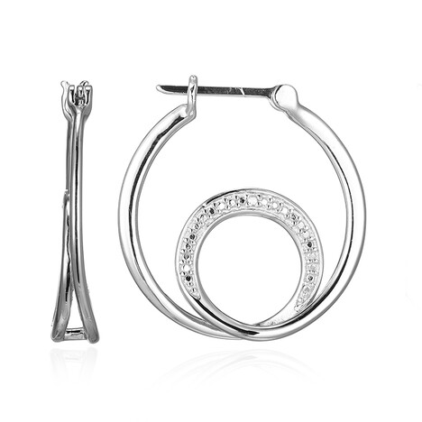 Zilveren oorbellen met I3 (I) Diamanten