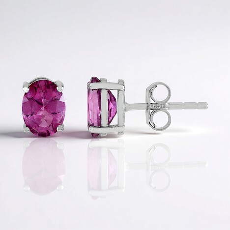 Orecchini in argento con Topazio Rosa