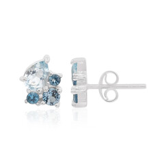 Pendientes en plata con Topacio azul cielo