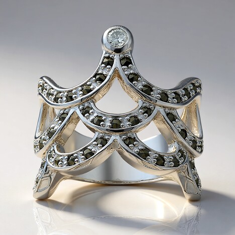Anello in argento con Diamante I2 (J) (Annette classic)