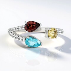 Anello in argento con Apatite Blu