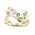 Bague en or et Emeraude de Zambie AAA (de Melo)