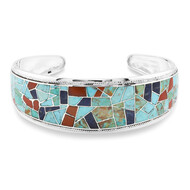 Bracelet en argent et Turquoise bleue de Mohavie (Jones Lee)