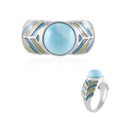 Anillo en plata con Larimar (Adela Silber)