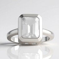 Bague en argent et Topaze blanche (MONOSONO COLLECTION)