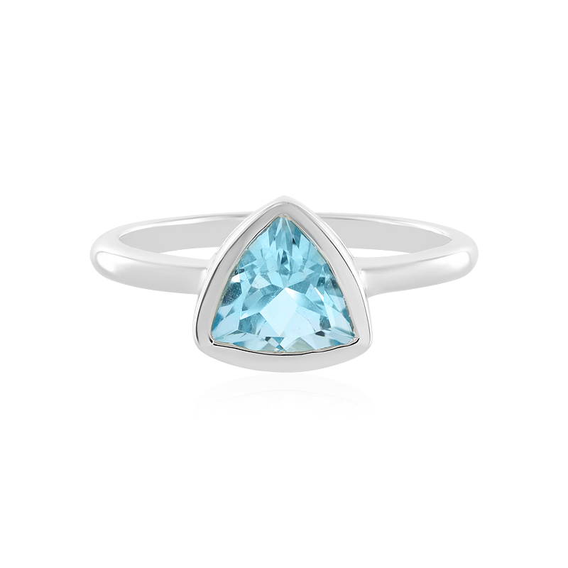 Anello in argento placcato platino con ametista verde brasiliana, 1,29