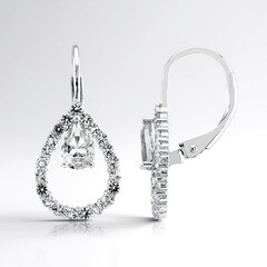 Orecchini in argento con Topazio Bianco