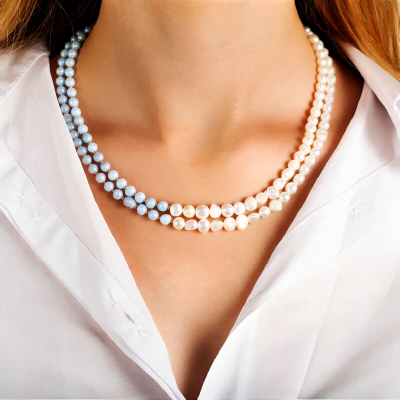 Collar en plata con Aguamarina de Brasil