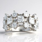 Anello in argento con Topazio Bianco