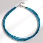 Collier en argent et Apatite bleu néon