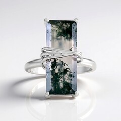Anello in argento con Agata Muschiata