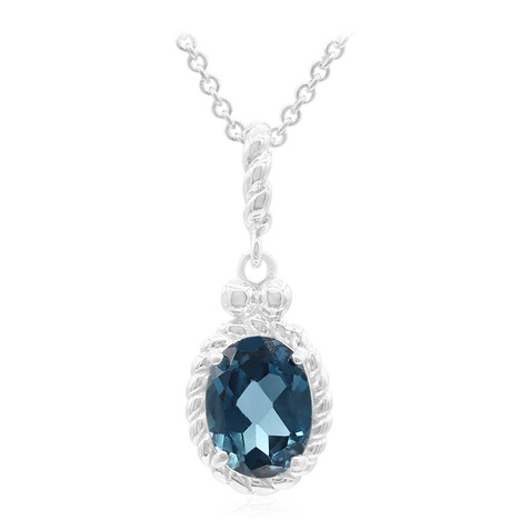 Collana in argento con Topazio Blu Londra