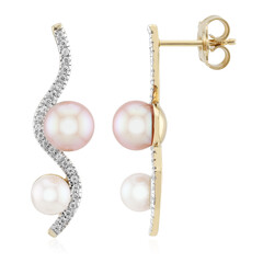 Pendientes en plata con Perla Ming púrpura