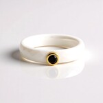 Anello in ceramica con Diamante Nero