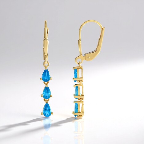 Orecchini in argento con Apatite Blu Neon