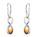Zilveren oorbellen met zonsopgang Baltische barnstenen (dagen)