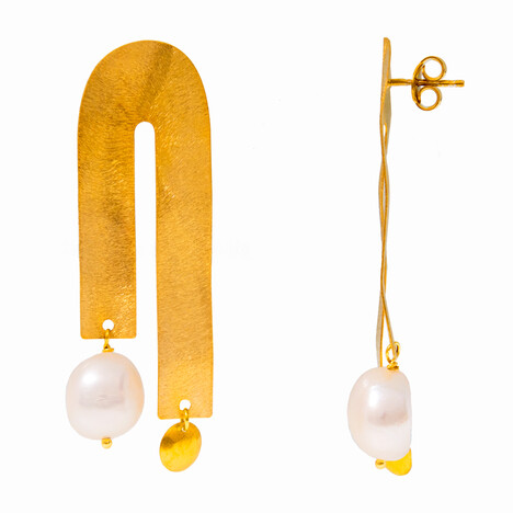 Freshwater pearl Silver Earrings (Joias do Paraíso)