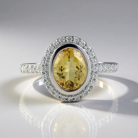 Anello in argento con Berillo Giallo