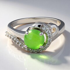 Anello in argento con Crisoprasio Imperiale