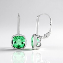 Orecchini in argento con Quarzo Verde Smeraldo (MONOSONO COLLECTION)
