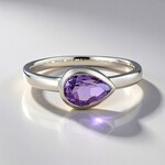 Anello in argento con Ametista Zambiana