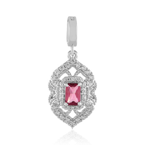 Zilveren hanger met een Nigeriaanse roze toermalijn