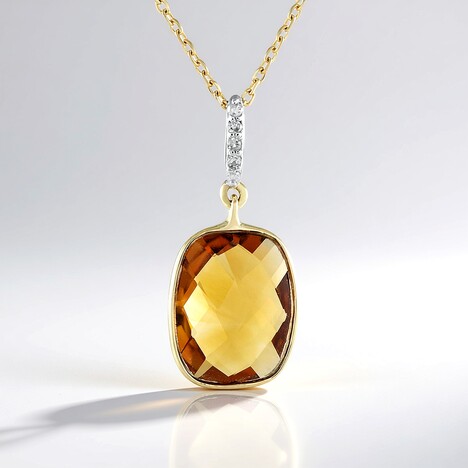 Collana in oro con Citrino Brandy