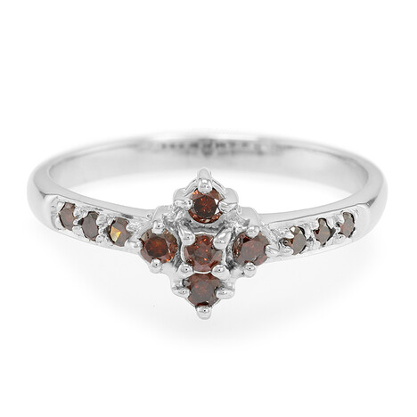 Anello placcato in platino con Diamante Fancy