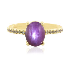 Zilveren ring met een Channapatna Ster Robijn